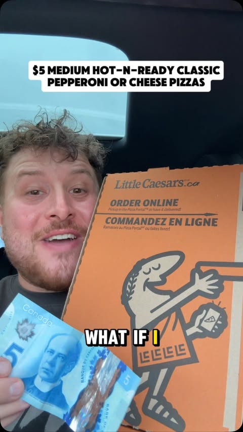 Instagram post by @marcelloeats for Little Caesars. Caption reads: $5 PIZZAS?! 🍕🔥 Little Caesars Customer....
