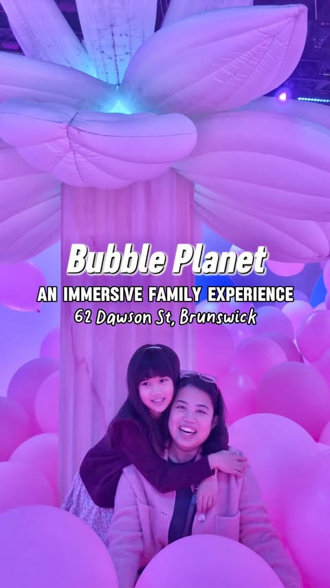 Instagram post by @bowtifulchescadoll for Bubble Planet. Caption reads: 🫧🪐 Add @bubbleplanetexperience to your Melbourne....