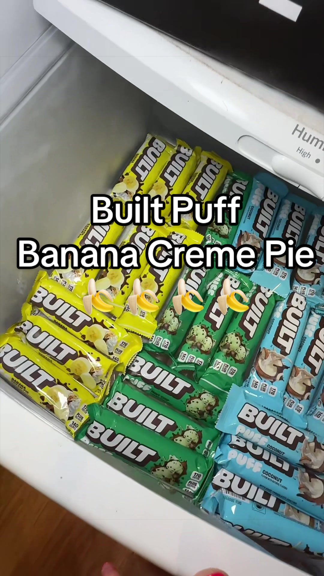 TikTok post by an influencer for BUILT Bar. Caption reads: @Built Bar #builtpuffbars #protein [...].