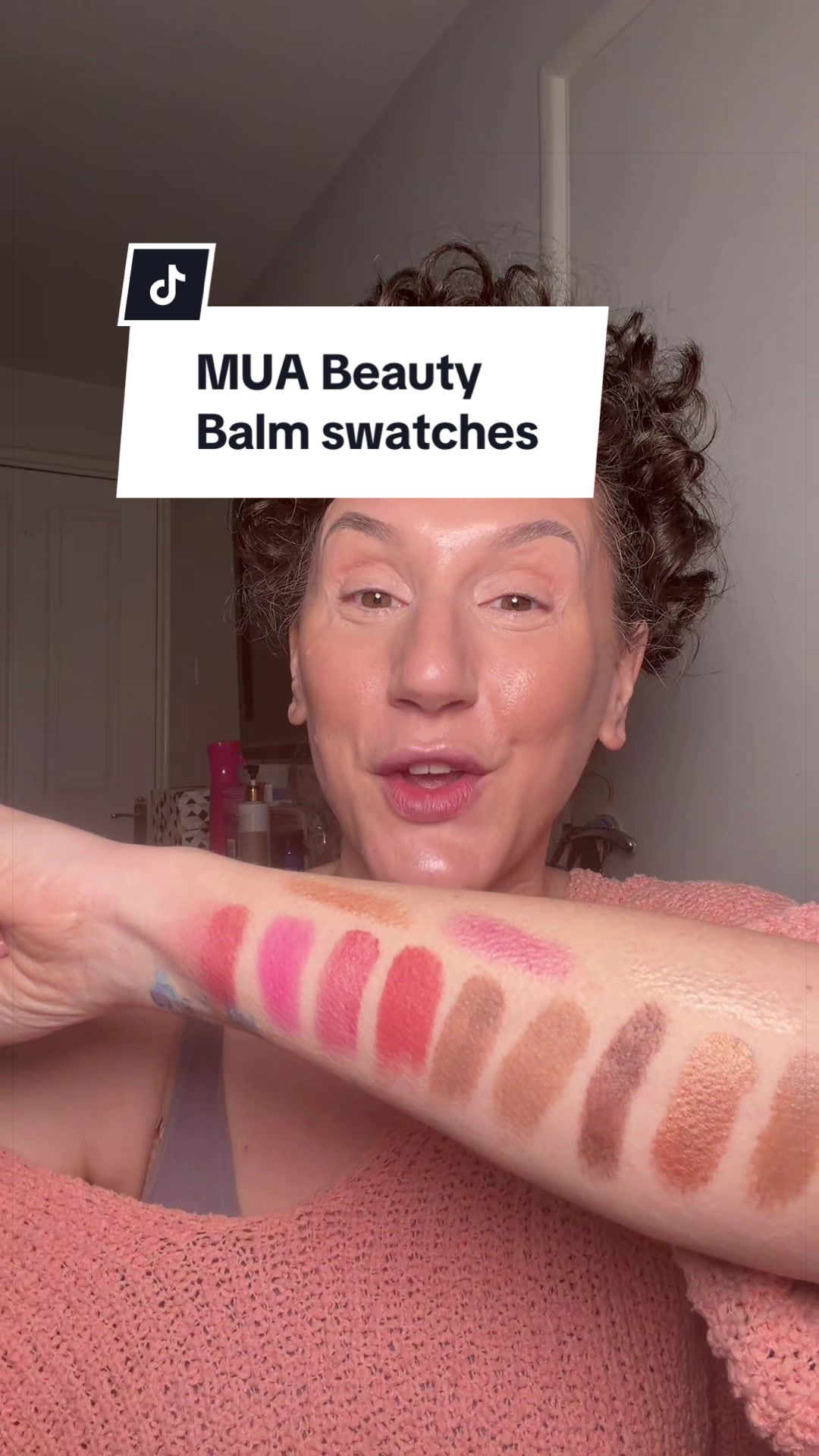 TikTok post by @makeupbykaty_angelidi for MUA Cosmetics Maroc. Caption reads: Replying to @Caroline The full range of @MUA....
