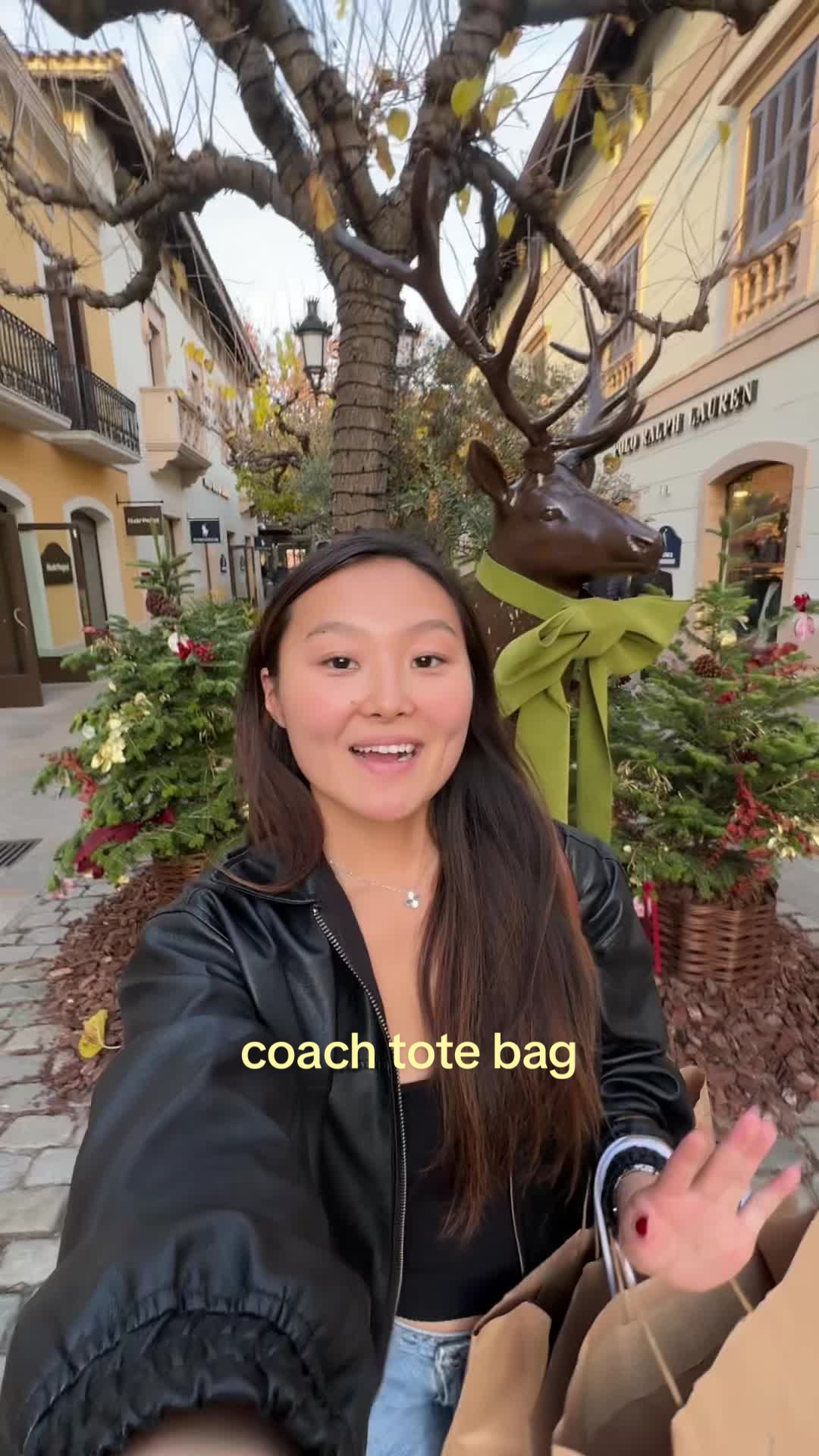 TikTok post by @issaokamoto for Coach. Caption reads: Building my post grad closet! What do we think....