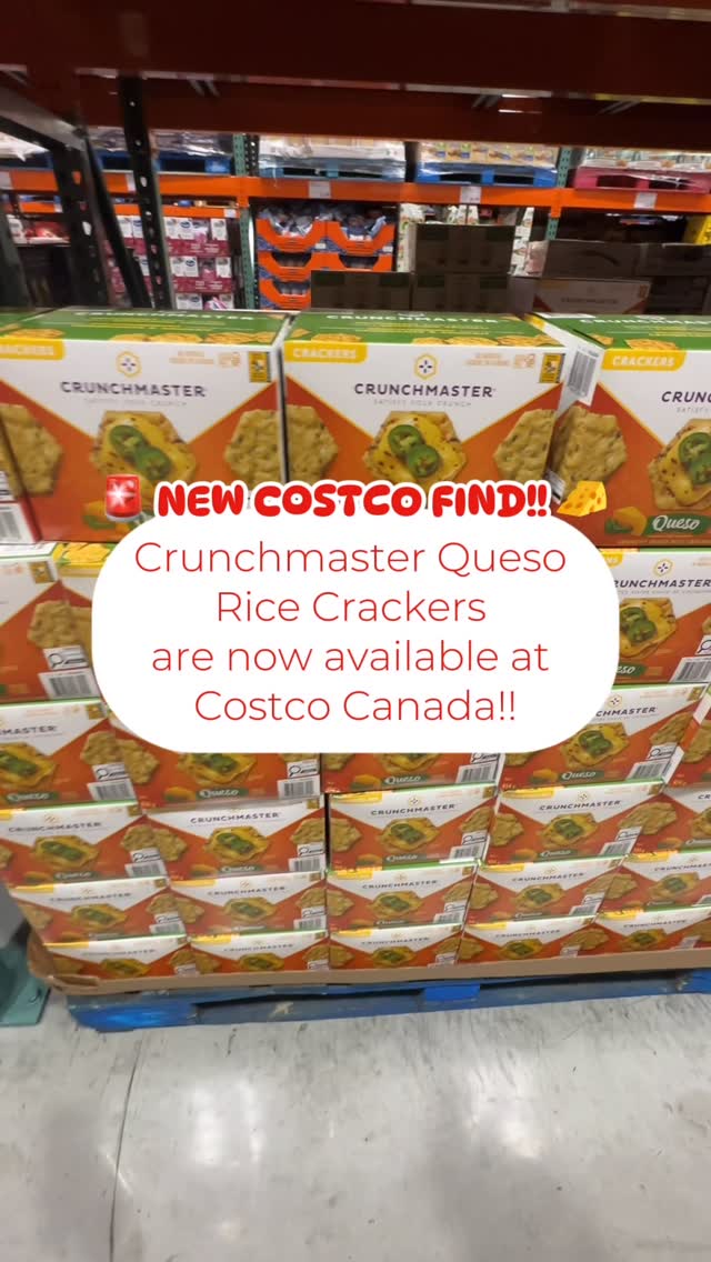 Instagram post by an influencer for Crunchmaster Crackers. Caption reads: [...] COSTCO FIND!! 🌶️🧀 ‌ @crunchmastercrackers....