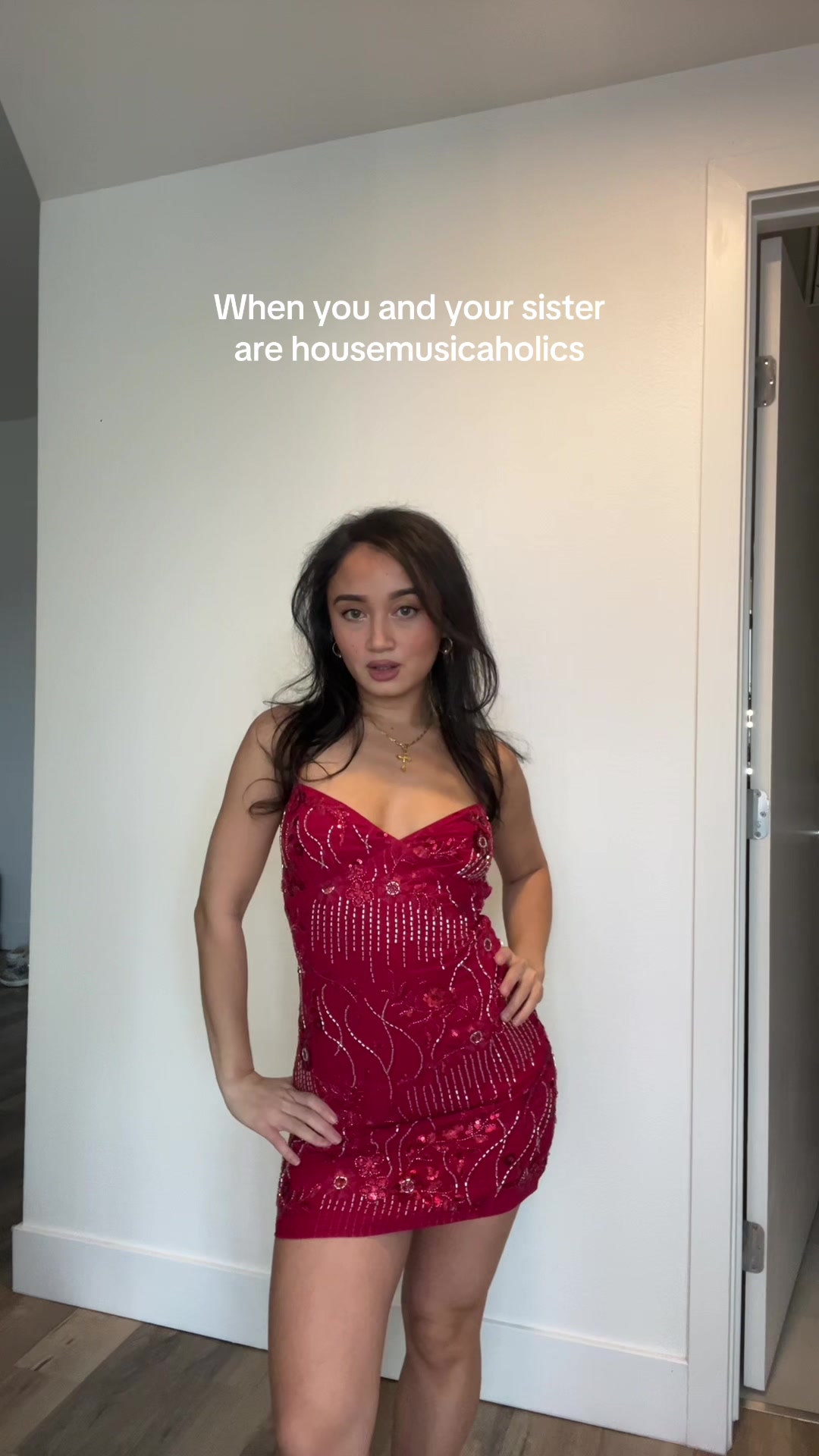 TikTok post by @lena_ha01 for PEPPERMAYO. Caption reads: [...] though @trinitylay94 Dress @PEPPERMAYO....