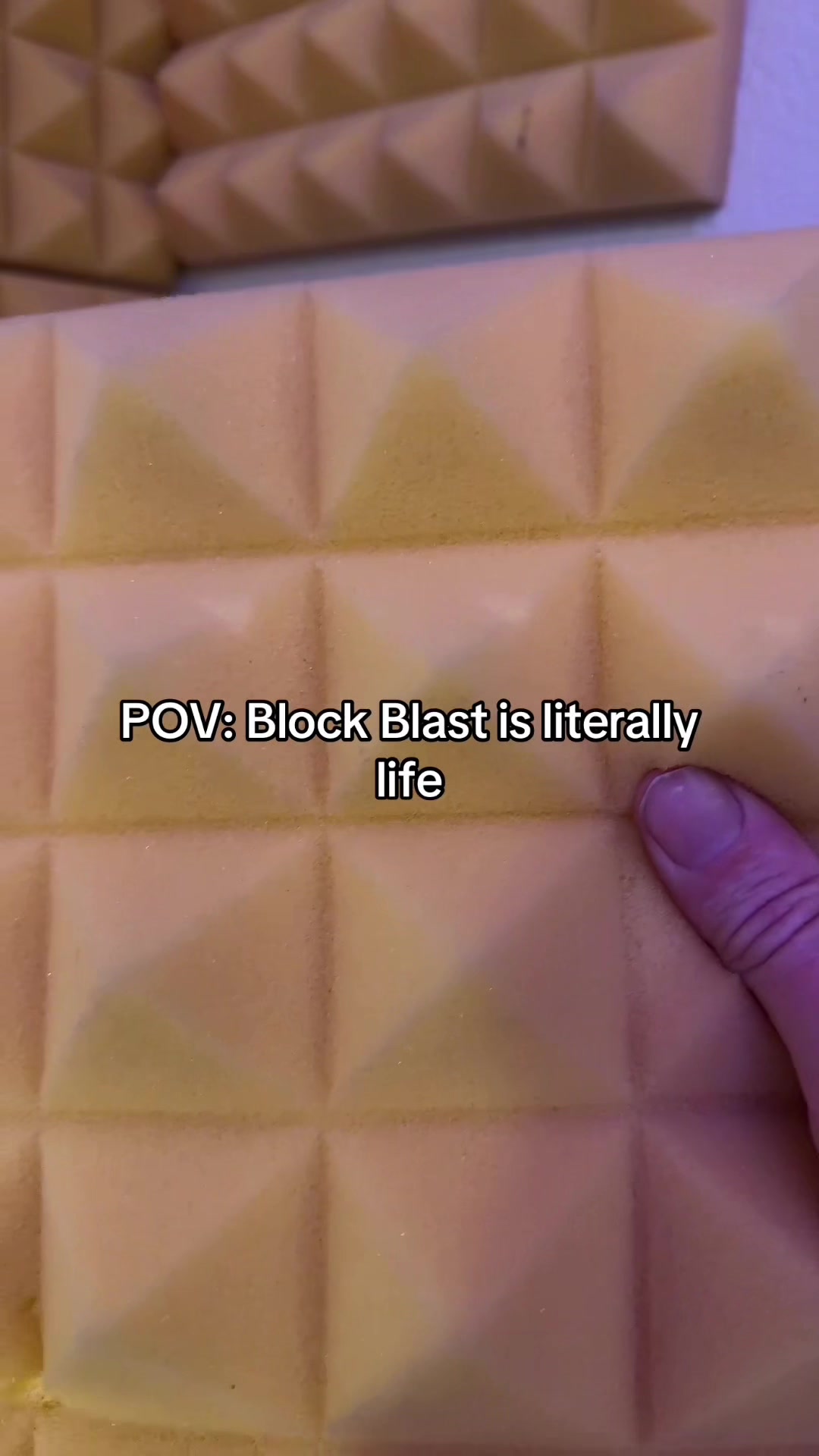TikTok post by @clarks.tiktok for Block Blast. Caption reads: [...] spring and am I starting to see Block Blast....