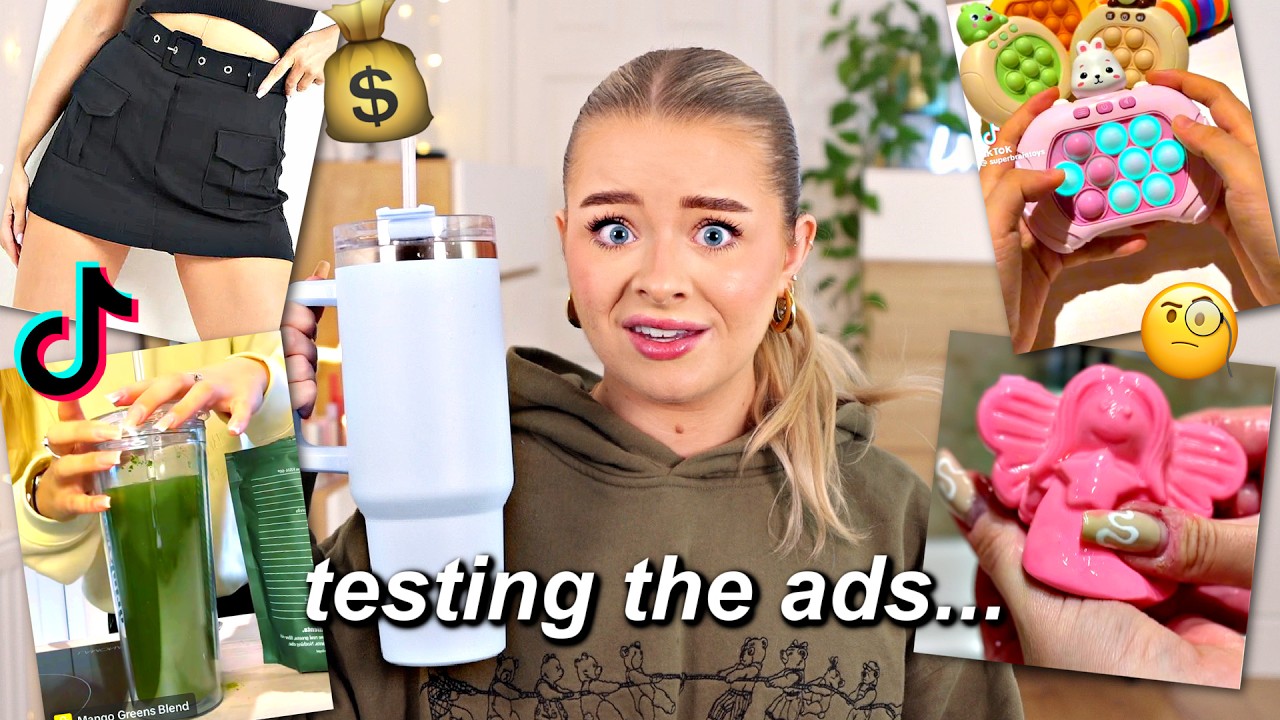 YouTube post by @sophdoeslife for Hey Harper. Caption reads: Testing VIRAL products... I bought the ads, these....