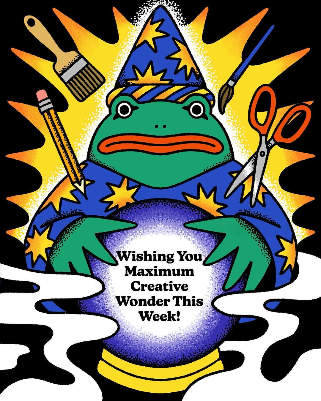 Instagram post by @renographics for WeTransfer. Caption reads: happy monday friends!! it is a fresh week to....