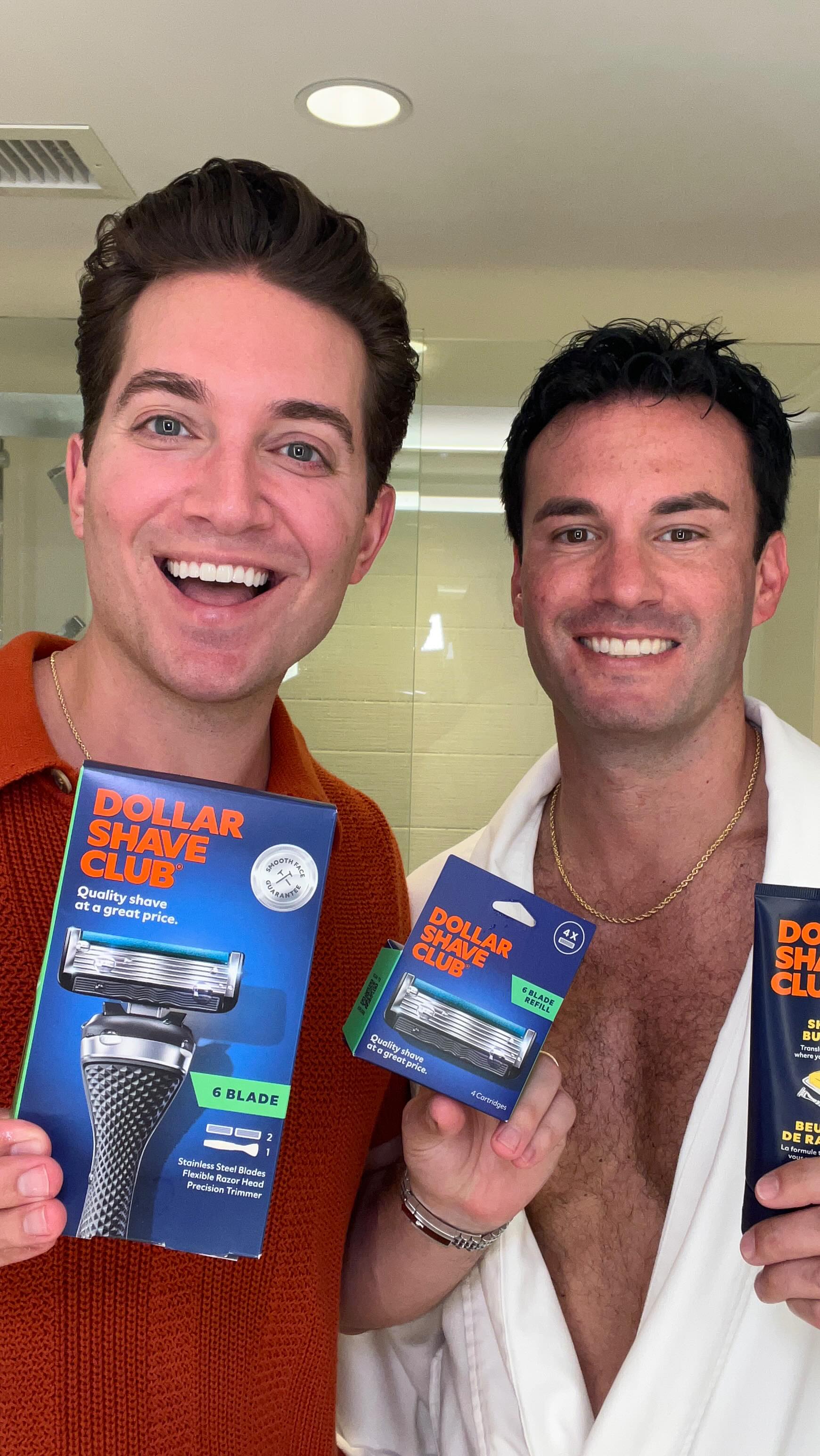 Instagram post by @ericgoldie for Dollar Shave Club. Caption reads: #ad This is gonna be a fun one. I trust....