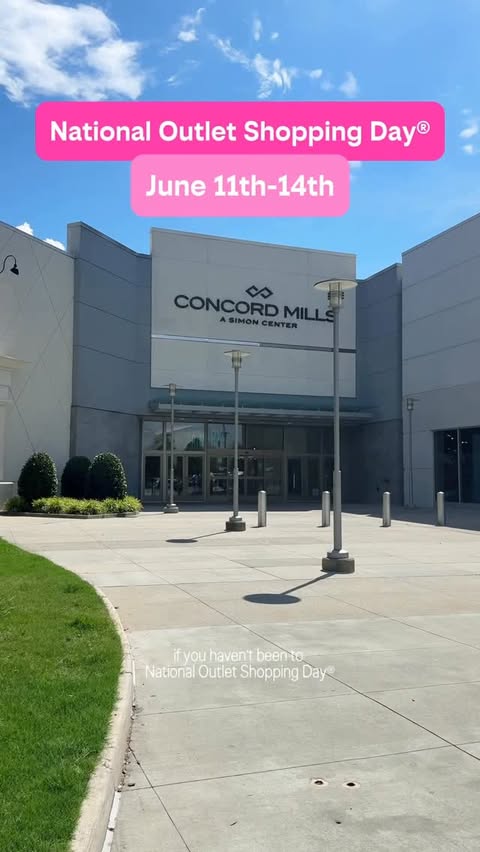 Instagram post by @chamia.amari for Premium Outlets. Caption reads: if you’re heading to national outlet shopping day®....