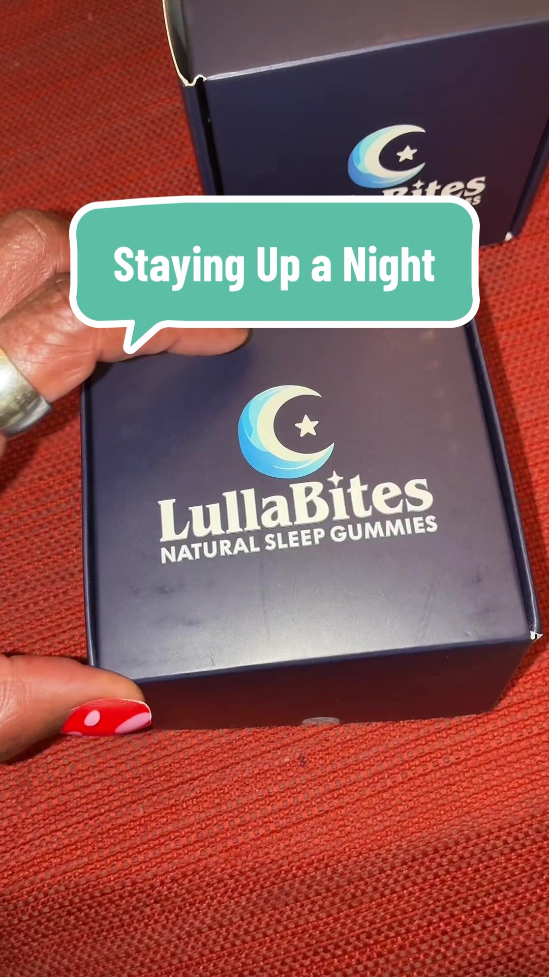 TikTok post by @teresatbj for LullaBites. Caption reads: @Lulla #lullabites #sleepy #BackToSchool....