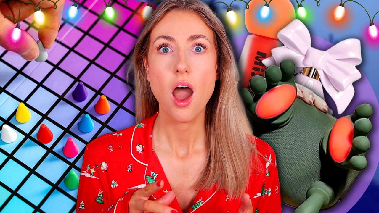 YouTube post by @RachhLoves for TeePublic. Caption reads: I Bought VIRAL Christmas GIFT IDEAS off TikTok....