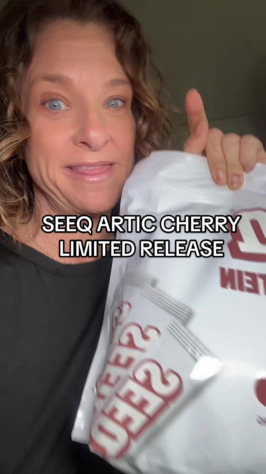 TikTok post by @live2lovekim for SEEQ SUPPLY. Caption reads: Replying to @SEEQ SUPPLY 🍒SEEQ Artic Cherry was....