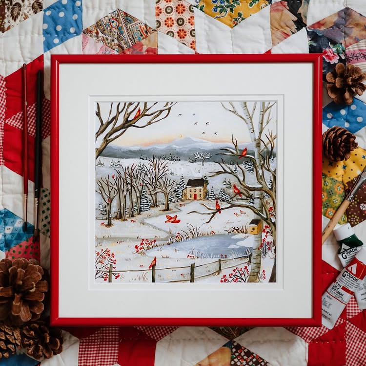 Instagram post by @sofieswetterfineart for Frame It Easy. Caption reads: [...] this darling frame sent to me from....