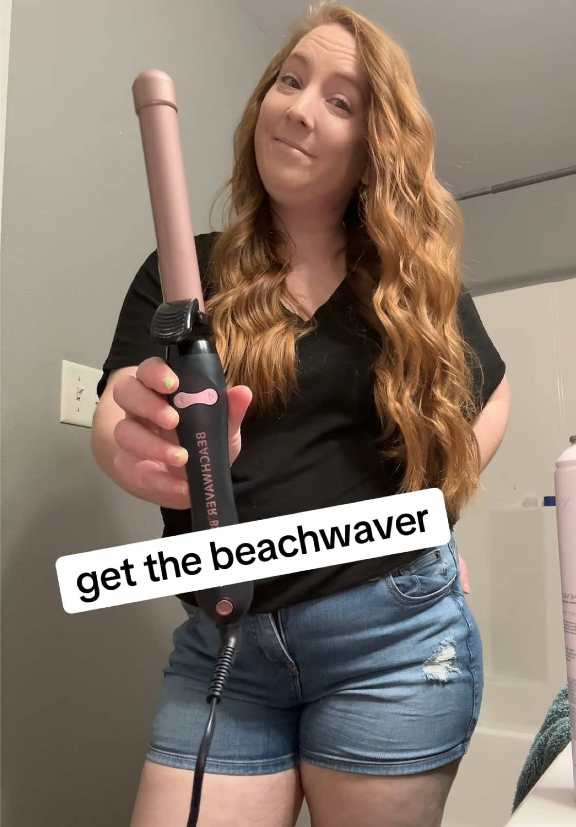 TikTok post by @notyourperfectmom for Beachwaver. Caption reads: [...] 10 minutes. That’s it. @TheBeachwaver....