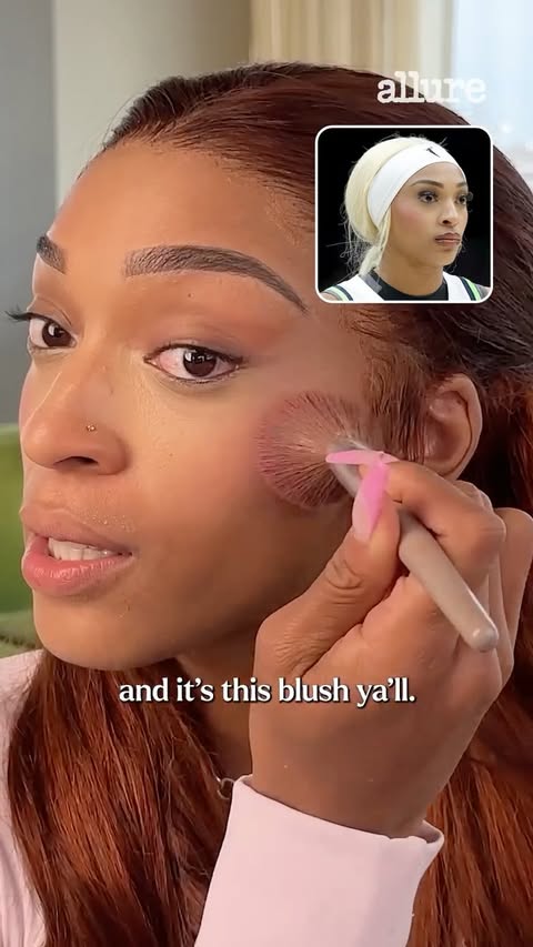 Instagram post by @dijonai for Allure. Caption reads: We know her game day blush is always a staple 🩷....