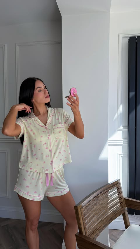 Instagram post by @lauren_bakewell for Boux Avenue. Caption reads: mornings like this ⛅️🌸💛 @bouxavenue ad.