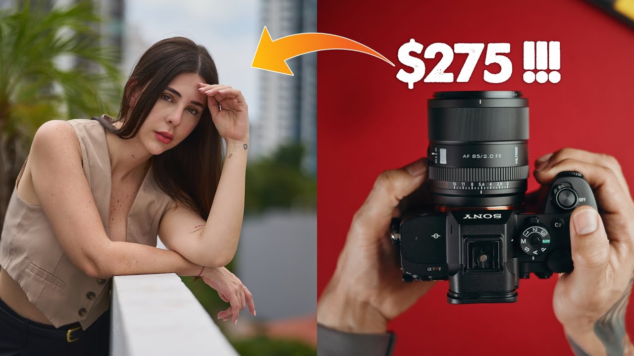 YouTube post by @SrodMode for Viltrox. Caption reads: THIS LENS CAN'T COST THIS MUCH! 🤯 Viltrox 85mm f2....