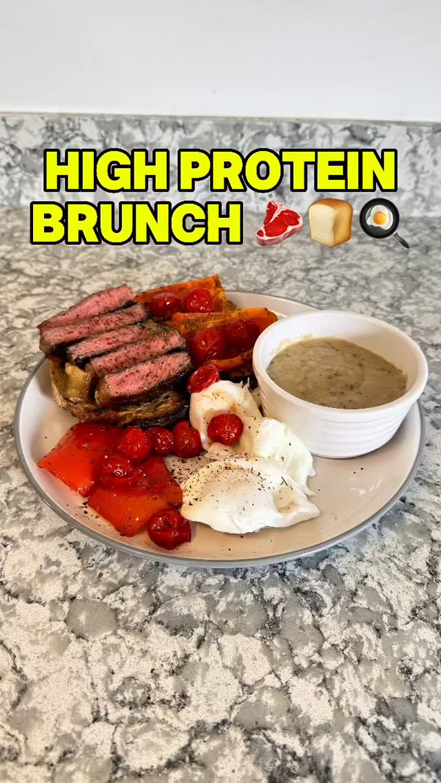 Instagram post by @ciarandaviesss for MyFitnessPal. Caption reads: One of my go to Brunch meals, Healthy and High in....