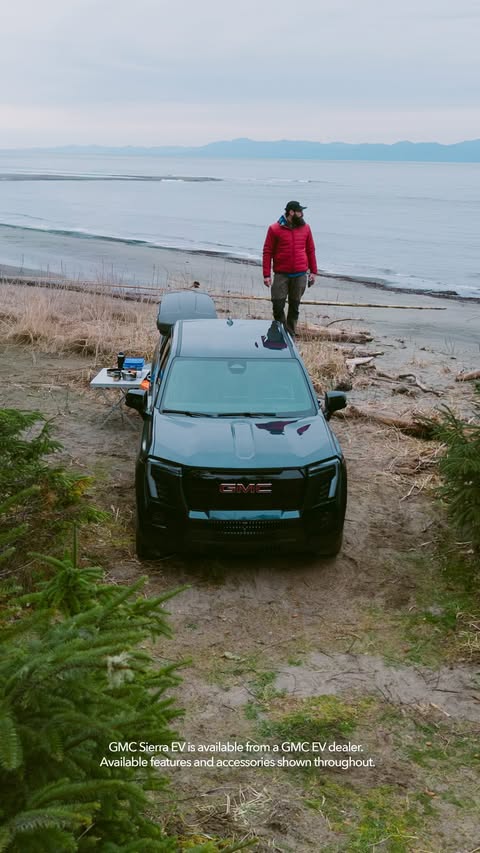 Instagram post by @leviallen for GMC. Caption reads: [...] just to see what’s around the corner. The....