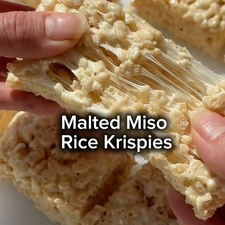 Instagram post by @arlynosborne for Food52. Caption reads: A classic treat, all grown up. These Malted Miso....