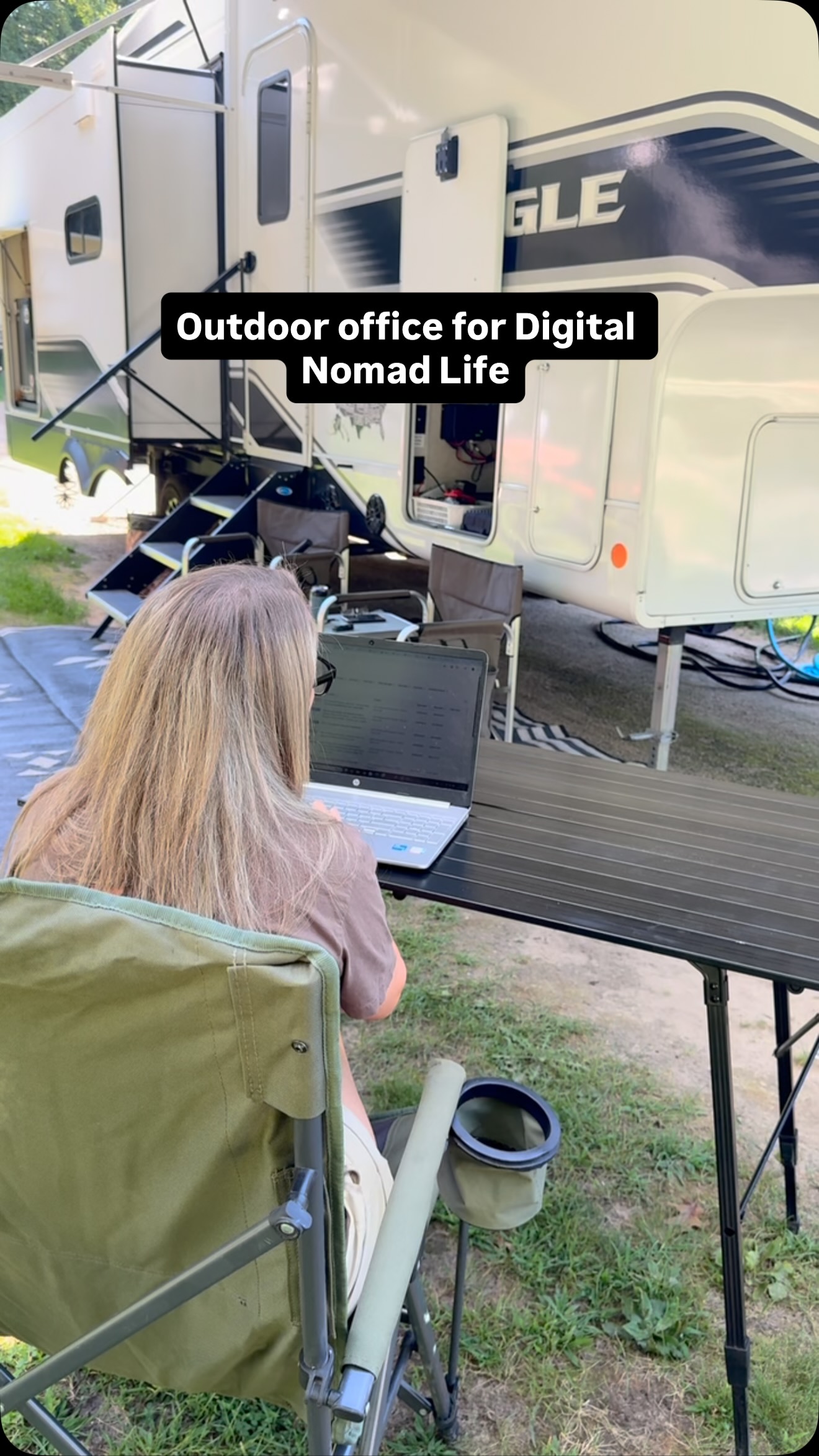 Instagram post by @gills_on_wheels for Portal Outdoors. Caption reads: [...] space. Haha. And we love having our....