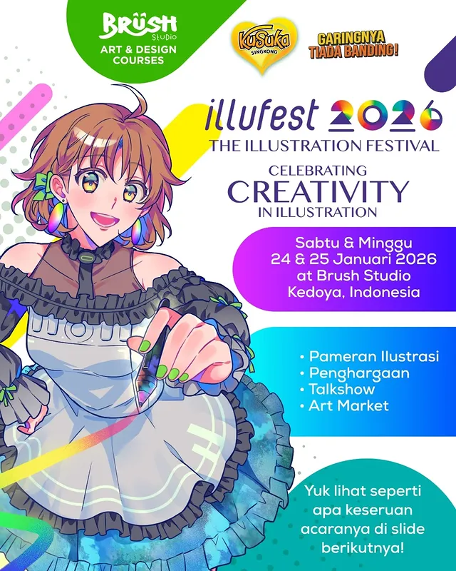 Instagram post by @datascrip.creativetablet for Wacom. Caption reads: [...] Sponsored by @kusukachips Supported by....