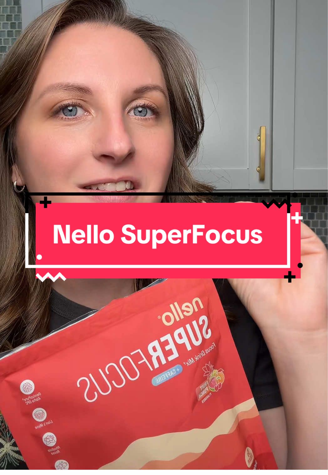 TikTok post by @themindfulmom.co for drinknello. Caption reads: My husband was gone for a week and I needed focus....