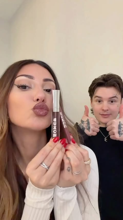Instagram post by @francescafarago for BUXOM Cosmetics. Caption reads: [...] the new dolly shade range from....