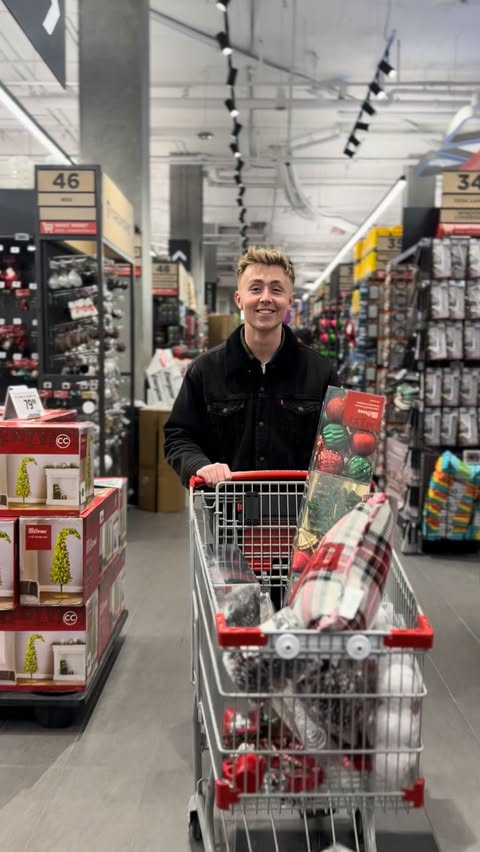 Instagram post by @jamieharkin1 for Canadian Tire. Caption reads: Moved with two suitcases now I’m buying ornaments....