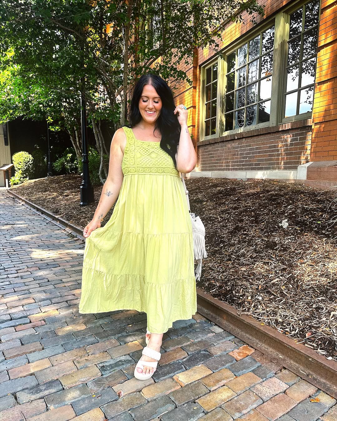 Instagram post by @forpetersonsake for shoppinkblush.com. Caption reads: I have been living in dresses and rompers lately....