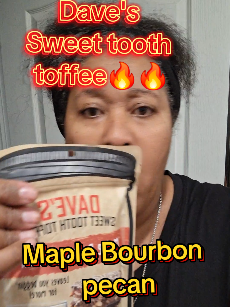 TikTok post by @lowandadavis2 for Dave's Sweet Tooth. Caption reads: @davessweettooth Maple Bourbon pecan🔥🔥🔥🔥🔥🔥....