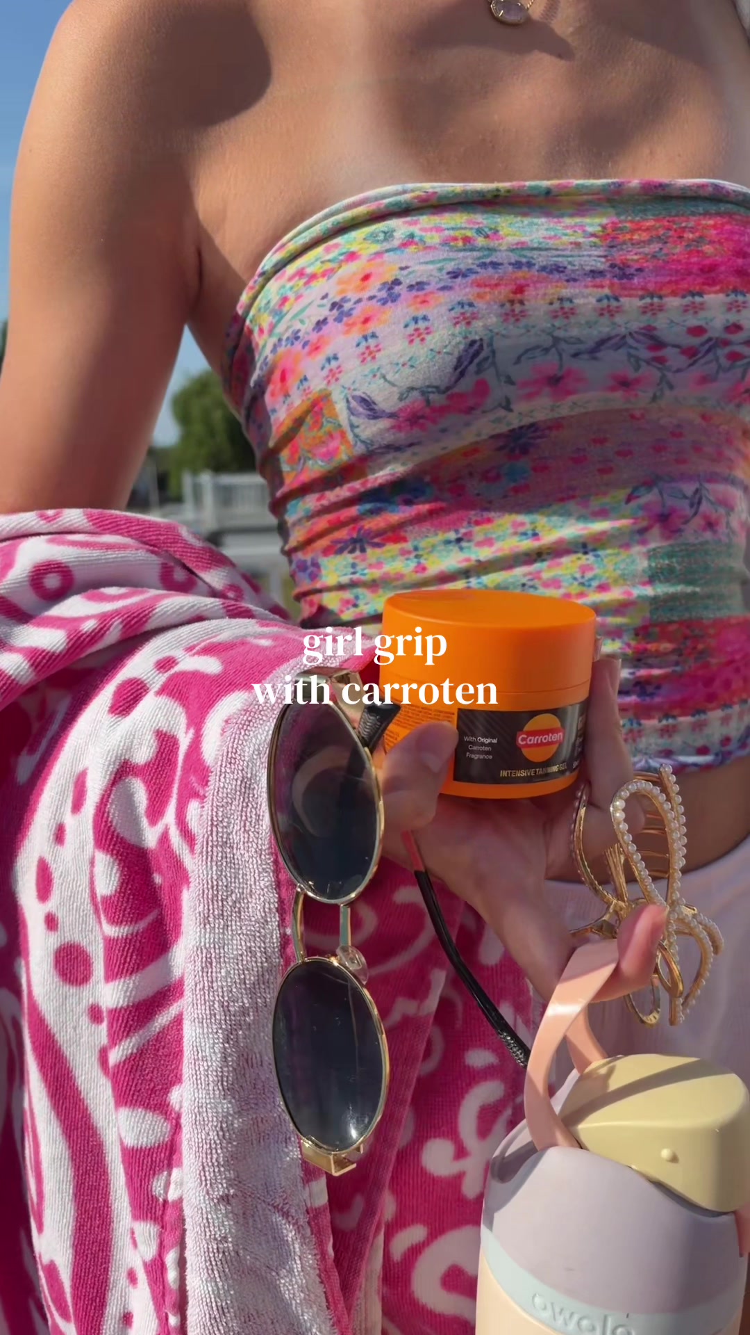TikTok post by @.lilianak for Carroten Greece. Caption reads: Summer with @CARROTEN !! ☀️🤸‍♀️😇💝 #summerlooks....