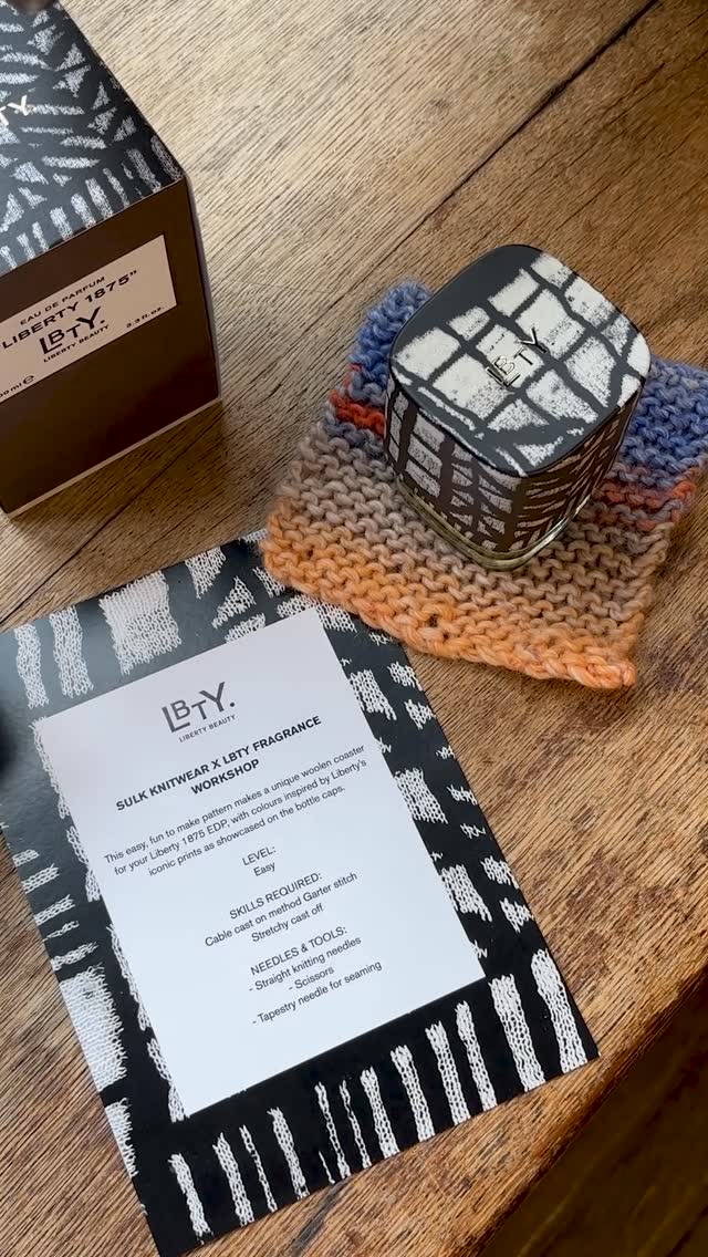 Instagram post by @sulkknitwear for Liberty London. Caption reads: This morning, we welcomed guests to the Heritage....