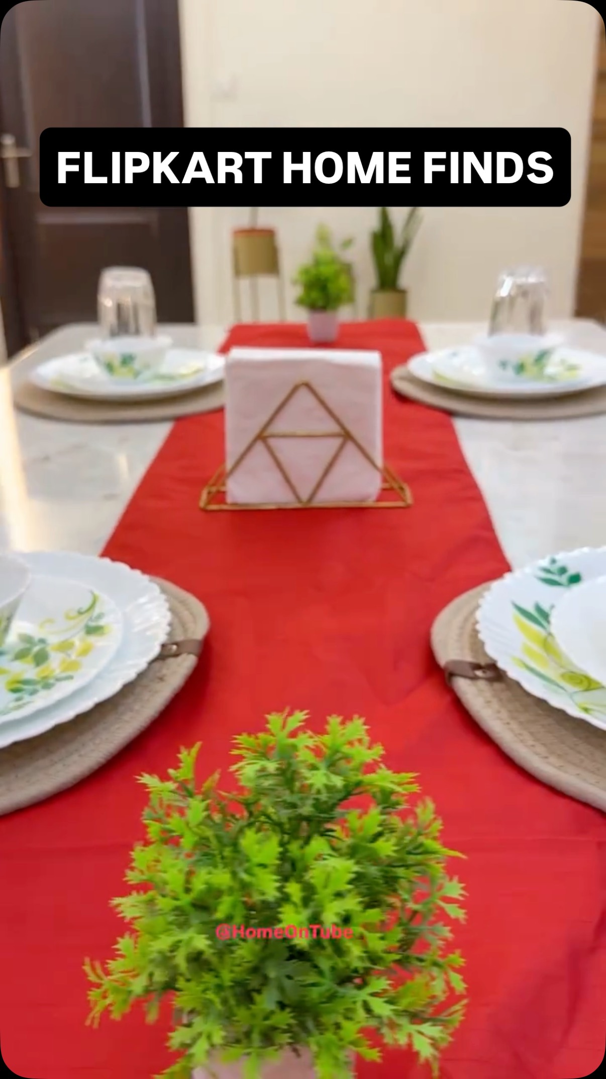 Instagram post by @homeontube for Flipkart. Caption reads: @flipkarthomes Only ₹300 for these stunning....