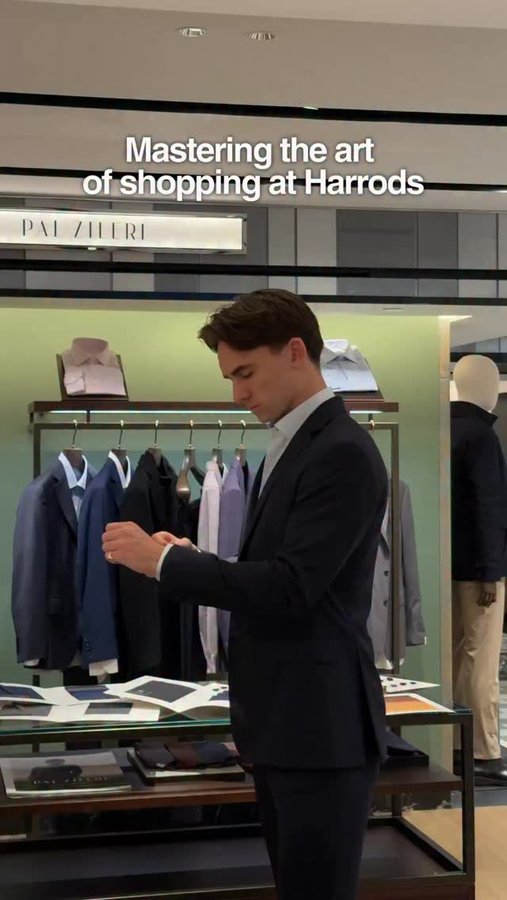 Instagram post by @m.iles for Harrods. Caption reads: ad the plan was just to have a browse, but I left....