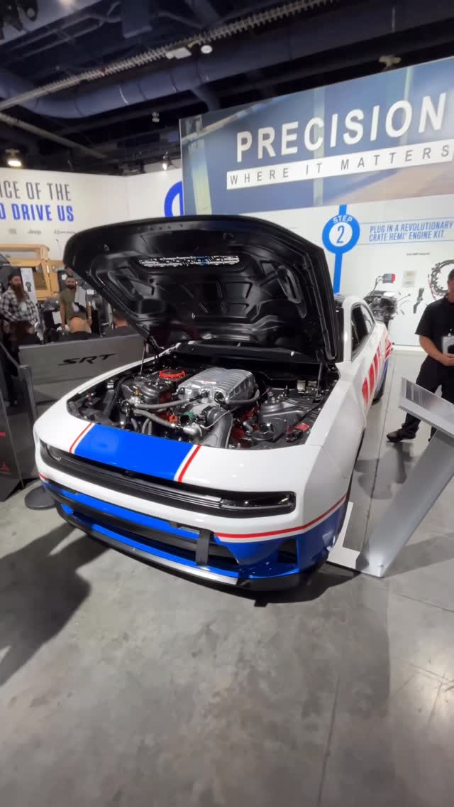 Instagram post by @carbuzz for Dodge. Caption reads: Dodge will sell you a Hemi version of the new....