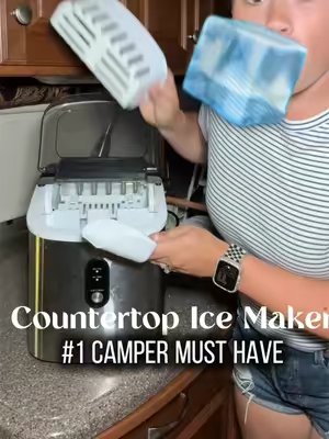 TikTok post by @khastiings_ for Euhomy US. Caption reads: Whether you need an ice maker in your kitchen, or....
