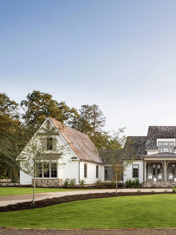 Instagram post by @rusticwhiteinteriors for American Farmhouse Style. Caption reads: Work with @truthandcodesign in the current issue....