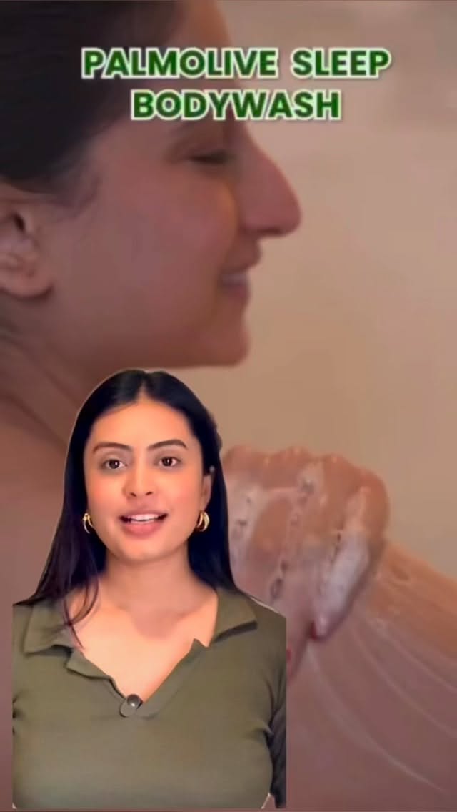 Instagram post by @mahimagandhiofficial for Palmolive. Caption reads: I saw Palak talking about Palmolive Restful Sleep....