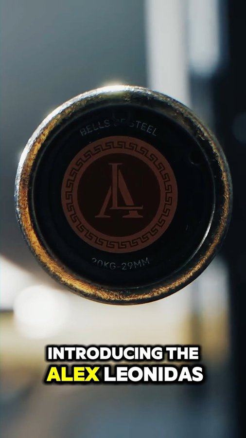 Instagram post by @alexleonidasofficial for Bells of Steel. Caption reads: [...] #fitnessjourney #homegymgoals #BellsOfSteel....