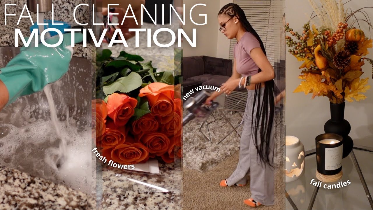 YouTube post by @gwaperella for Teami Blends. Caption reads: FALL CLEANING MOTIVATION | deep cleaning my....