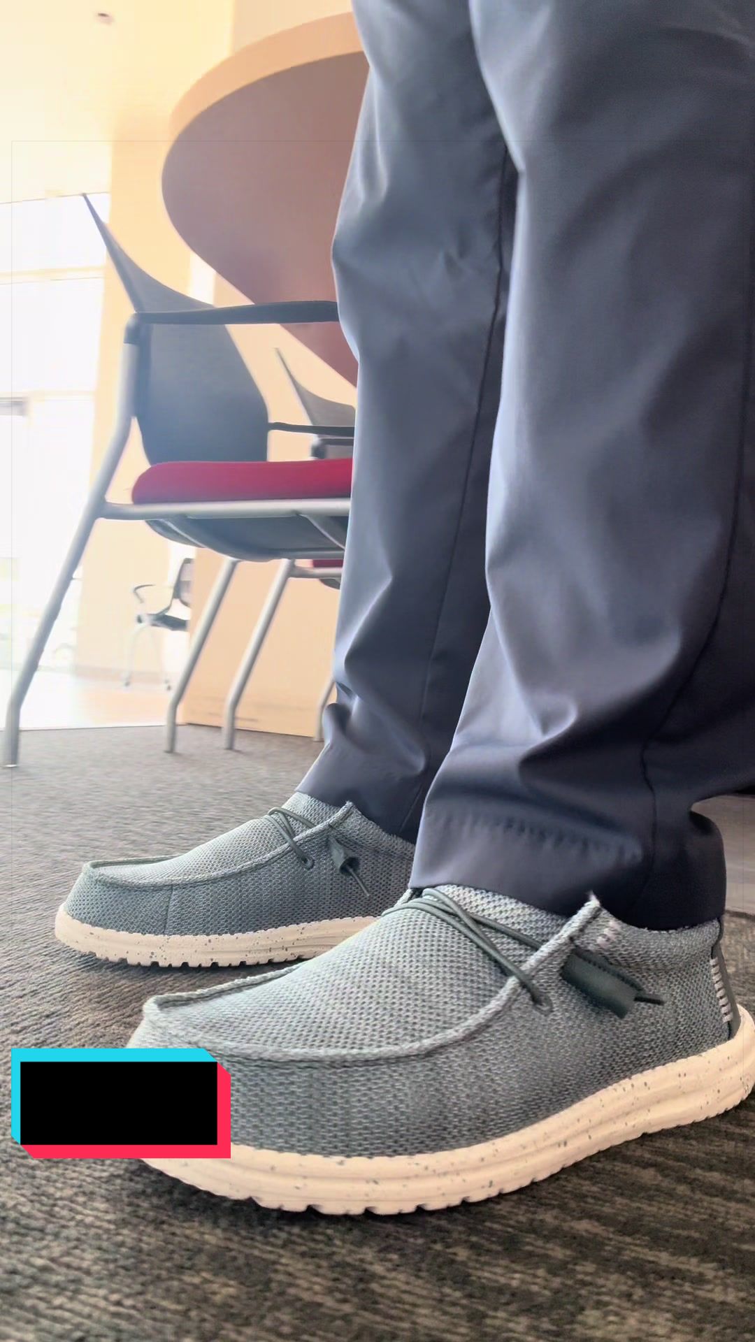 TikTok post by @rongarverick for Hey Dude Shoes. Caption reads: @Heydudeshoesus @HeyDude #comfortable #lightweight....
