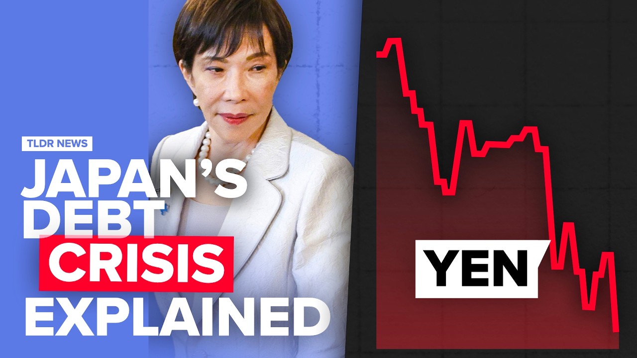 YouTube post by @TLDRnewsGLOBAL for Brilliant.org. Caption reads: Is Japan Sleepwalking into a Debt Crisis?.