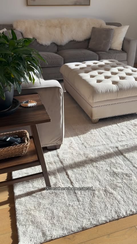 Instagram post by @heathershomestead_ for Revival. Caption reads: Need a room reset? Just change your rug! 😀
— 
I....