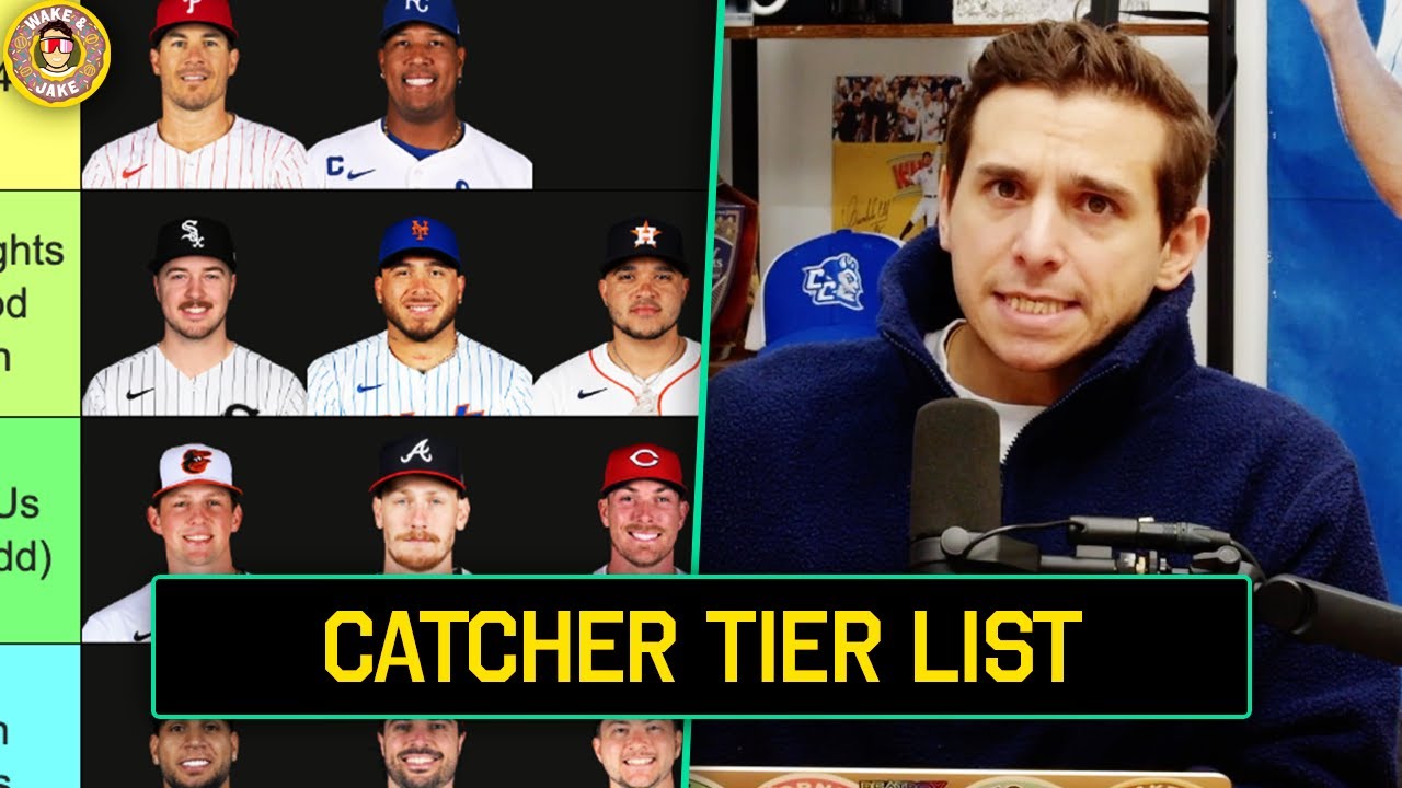 YouTube post by @WakeNJake for Best Western. Caption reads: Our 2026 MLB Catcher Tier List (with Jolly Olive).