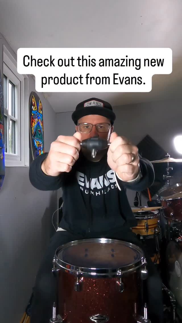 Instagram post by @tomhowarthdrums for EVANS Drumheads. Caption reads: Game changer 🤯 @evansdrumheads 
#drums #drumming....