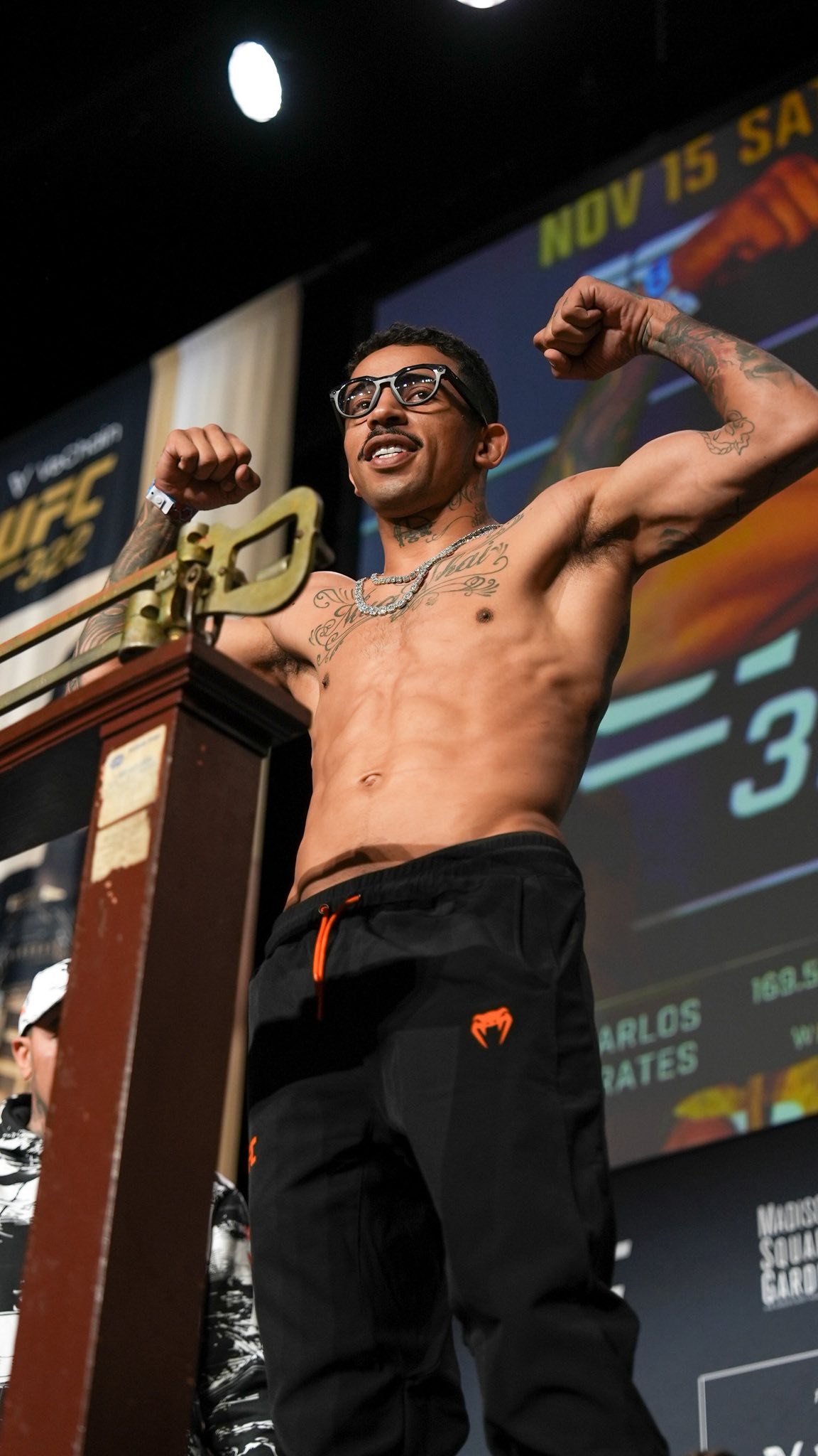 Instagram post by @thenightmare_170 for Oakley. Caption reads: UFC 322 Face Off: Prates vs Edwards..