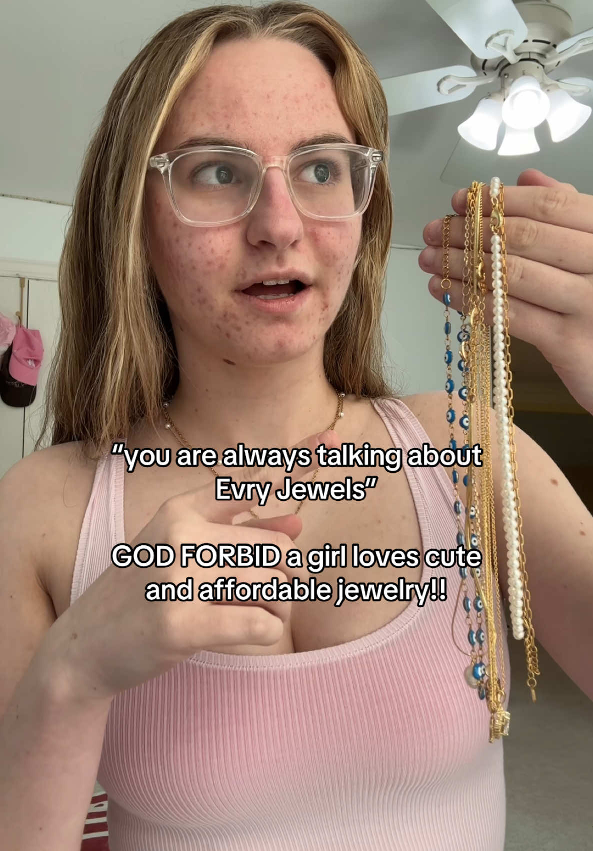 TikTok post by @pipercrawford6 for EVRY JEWELS. Caption reads: WE LOVE EVRY JEWELS!! Use code PIPER47 for [...].