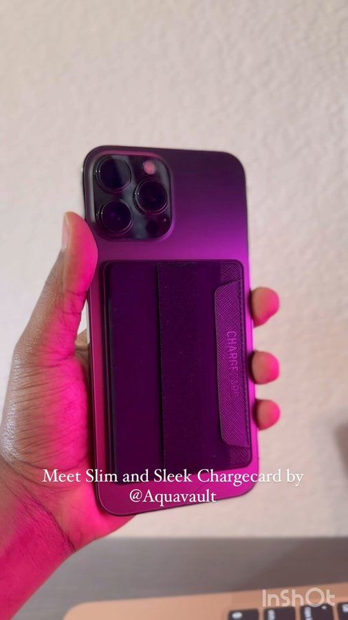 Instagram post by @uday_boppa for AquaVault. Caption reads: Keep your cards secure and your phone in....