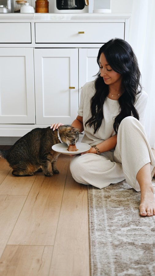 Instagram post by @emilywondree for Fancy Feast. Caption reads: #ad I always grab a little something for Beau on....