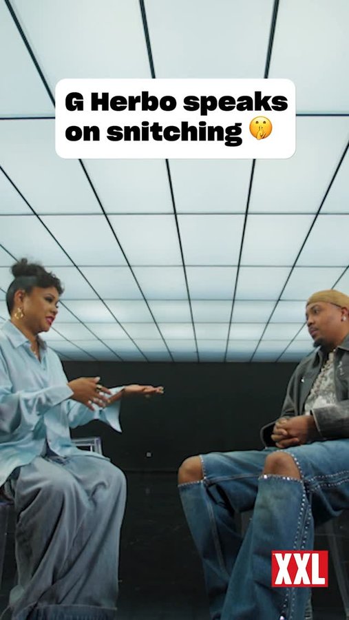 Instagram post by @angelayee for STARZ. Caption reads: Hit @xxl link in bio to watch G Herbo weigh in on....